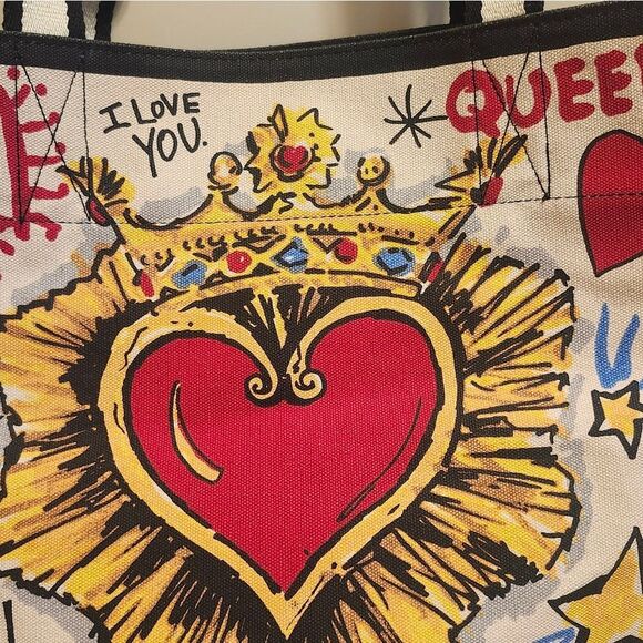 NWT Brighton "Queen Of Love" Large Canvas Tote Bag Retail $125 - Picture 7 of 12